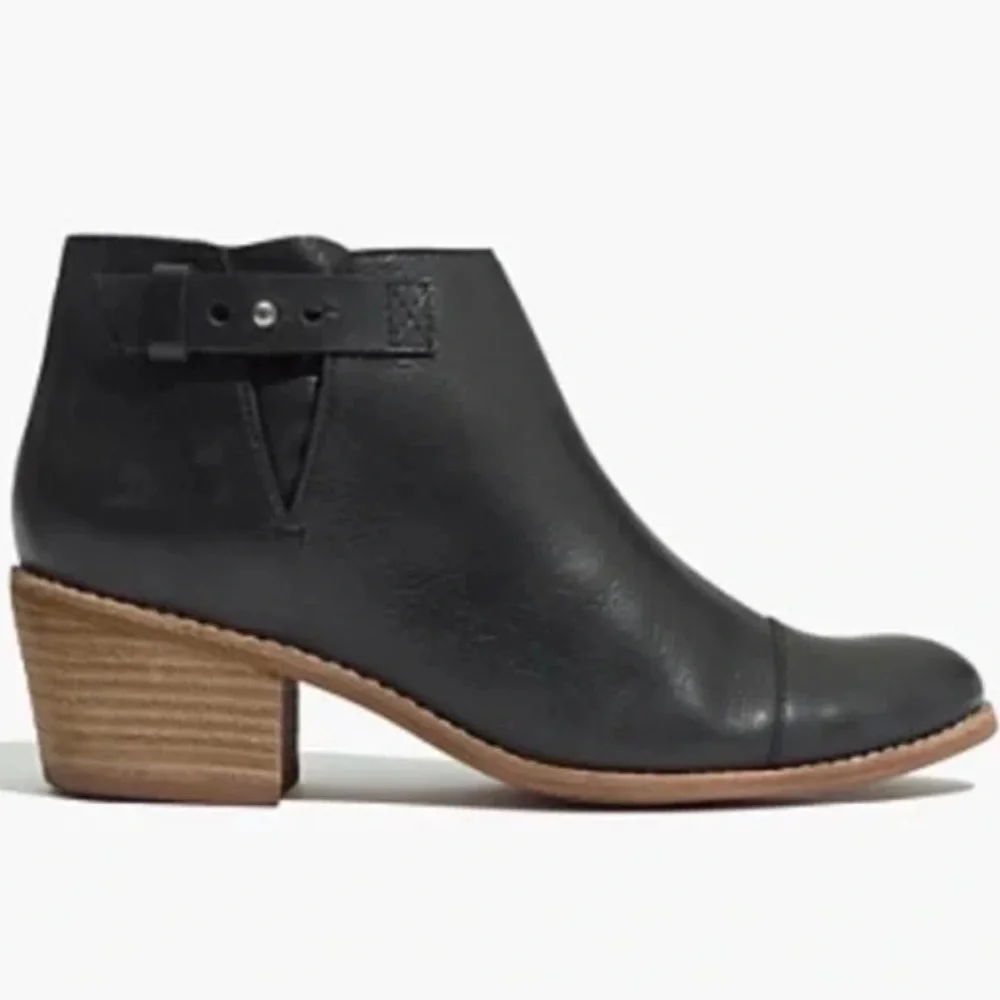 Madewell Black Leather The Dakota‎ ankle boots Sz 8